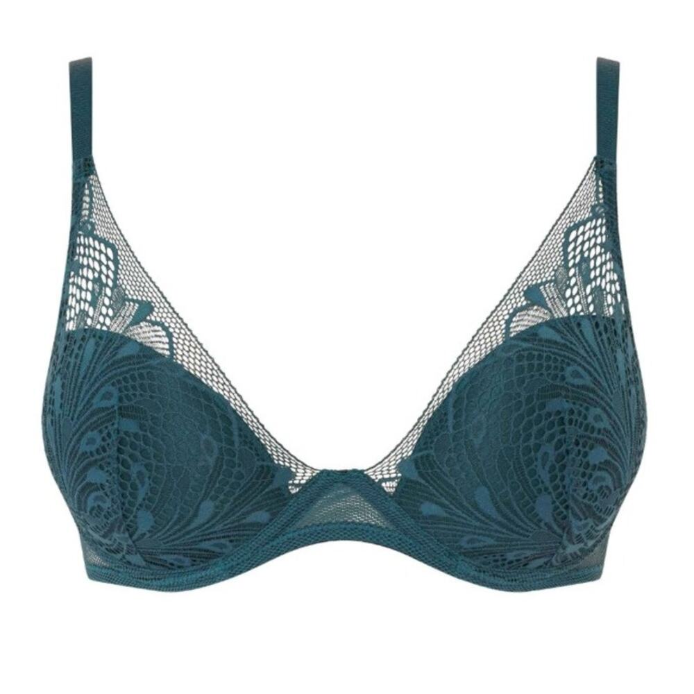 NWT Passionata Blue Ming Thelma Plunge T-Shirt Bra 36DDD